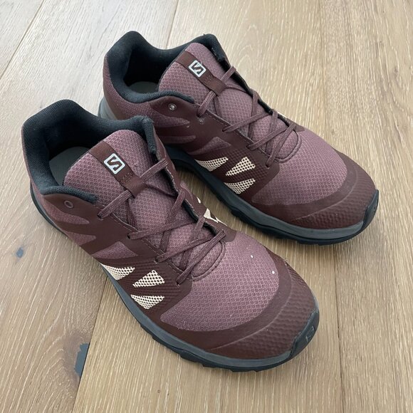 Salomon Shoes Women 8.5 Kaneo W 413812 Hiking Peppercorn Mahogany Burgundy - Picture 2 of 14